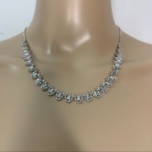 New Gennaro Short Silver Rhinestone Statement Necklace 3 For $30 Sale